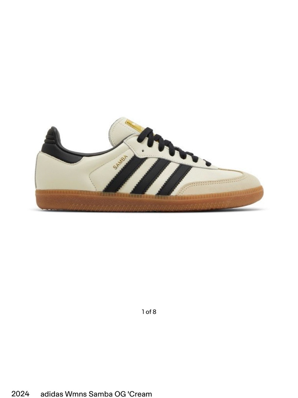 adidas Samba OG Cream with Black Stripes and Gum Sole